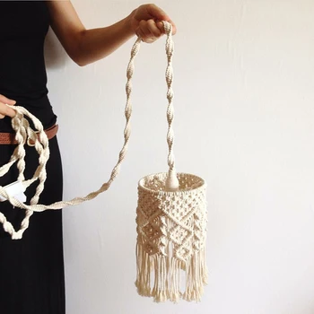 

Nordic style Bohemia style hand woven cotton lampshade soft decoration home Chandelier Creative pendant