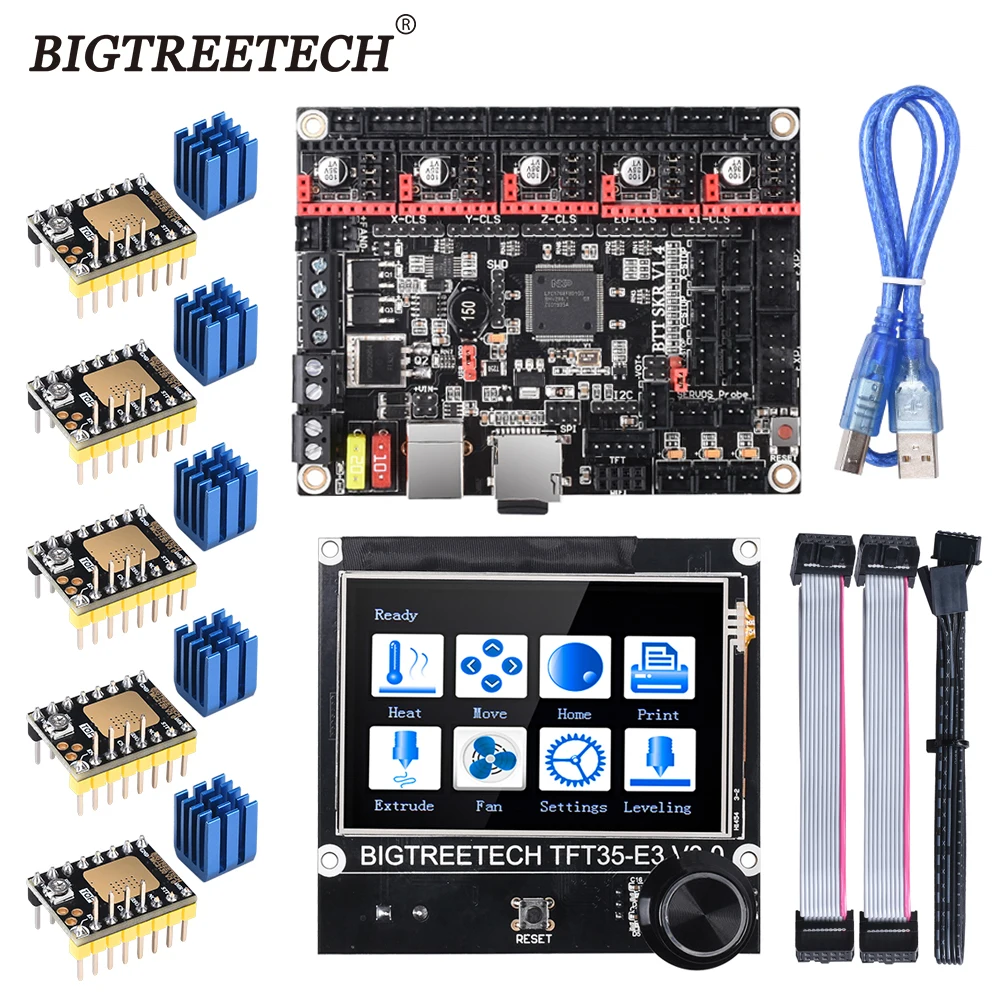 BIGTREETECH BTT SKR V1.4 Turbo 32 битная плата управления TFT35 E3 V3.0 сенсорный экран TMC2209 2208UART