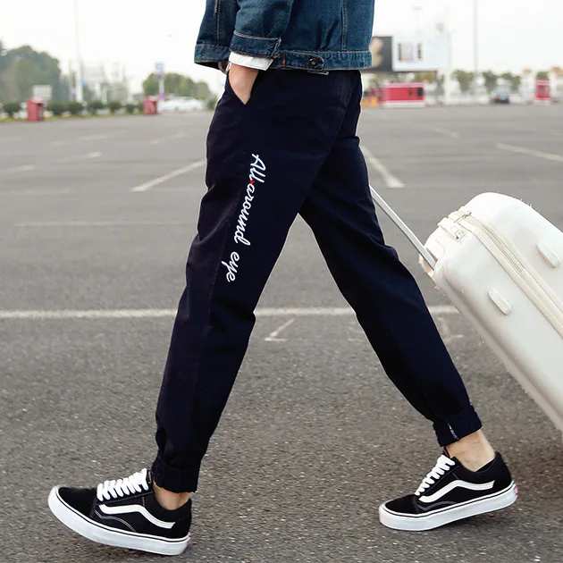 

Spring Summer Korean-style Men Versatile Students Skinny Athletic Pants Teenager Harem Pants Loose Casual Beam Leg Trousers