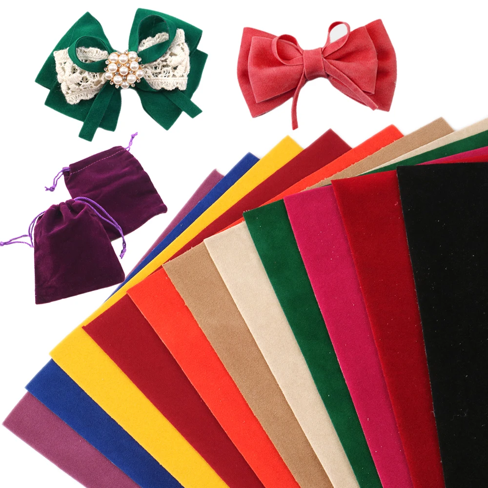 

David accessories 20*34cm double side faux artificial Synthetic velvet fabric hair bow diy decoration crafts 11piece/set,1Yc6332