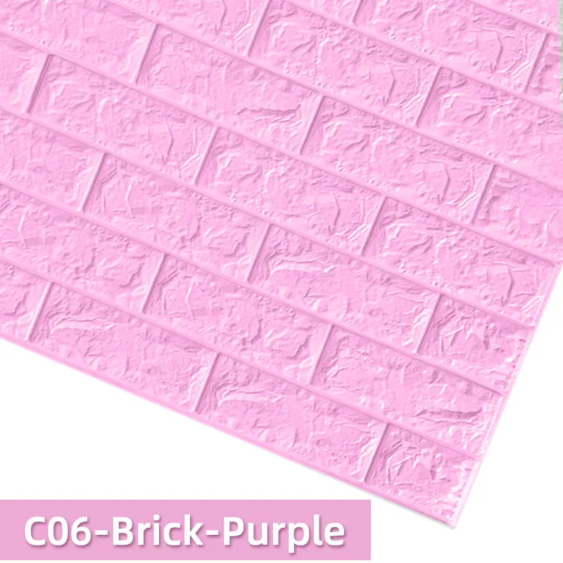 C06-Brick-Purple Kaguyahime 3D водонепроницаемые обои кирпич DIY самоклеющиеся наклейки s Декор домашний стикер для кухни для детской комнаты мраморные обои - Цвет: C06-Brick-Purple