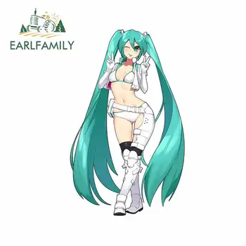 

EARLFAMILY 13cm x 8.1cm for Hatsune Miku Waterproof Scratch-proof Car Stickers and Decals Car Accessories Vinyl Material