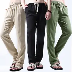 TJWLKJ мужские модные летние облегающие прямые льняные хлопковые тонкие деловые повседневные мужские бегущие брюки для фитнеса Harajuku 4XL