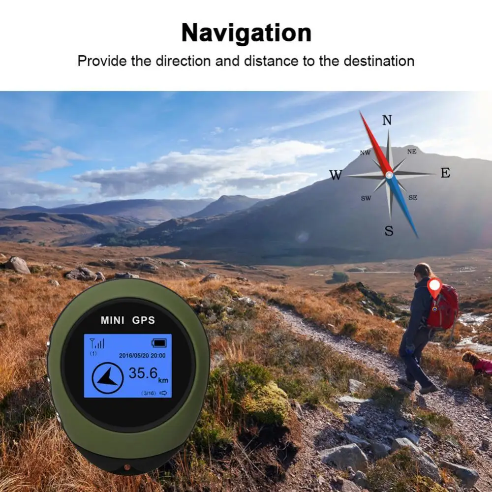 Compass For Outdoor Mini Travel Usb Rechargeable Gps Navigation Locator