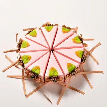 

10pcs Cake Wedding Paper Candy Box CreativeTriangle Chocolate Gift Boxes Birthday Party Wedding Engagement Valentine's Day Bag