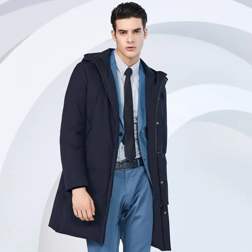 Мужская Повседневная Деловая куртка BOSIDENG из гусиного пуха длинное зимнее теплое