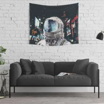 

130X150CM Lost In New York Astronaut Decorative Fabrics Creative Living Room Sofa Background Wall Hangings X3120