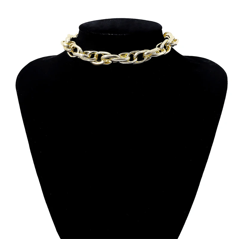 Gold PuRui, панк, металлическая цепочка, колье, ожерелье, для женщин, готика, цепочка, ожерелье, шарм, воротник, массивное ожерелье, хип-хоп, ювелирное изделие для женщин - Окраска металла: Gold