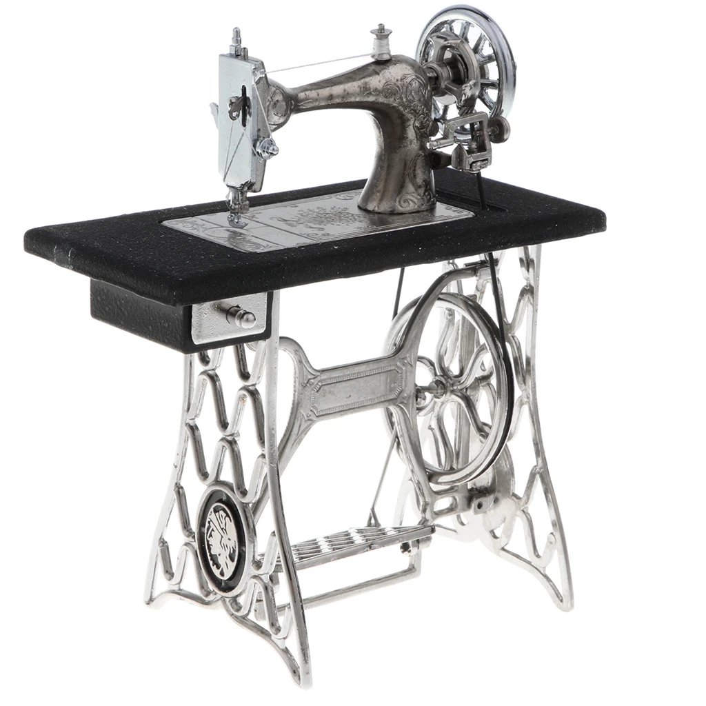1:10 Scale Miniature Alloy Diecast Sewing Machine Model Toy Gifts Desk Craft Collectibles