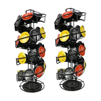 

30pcs Coffee Capsules Holder Rack Rotary Capsule Tower Stand For Nespresso
