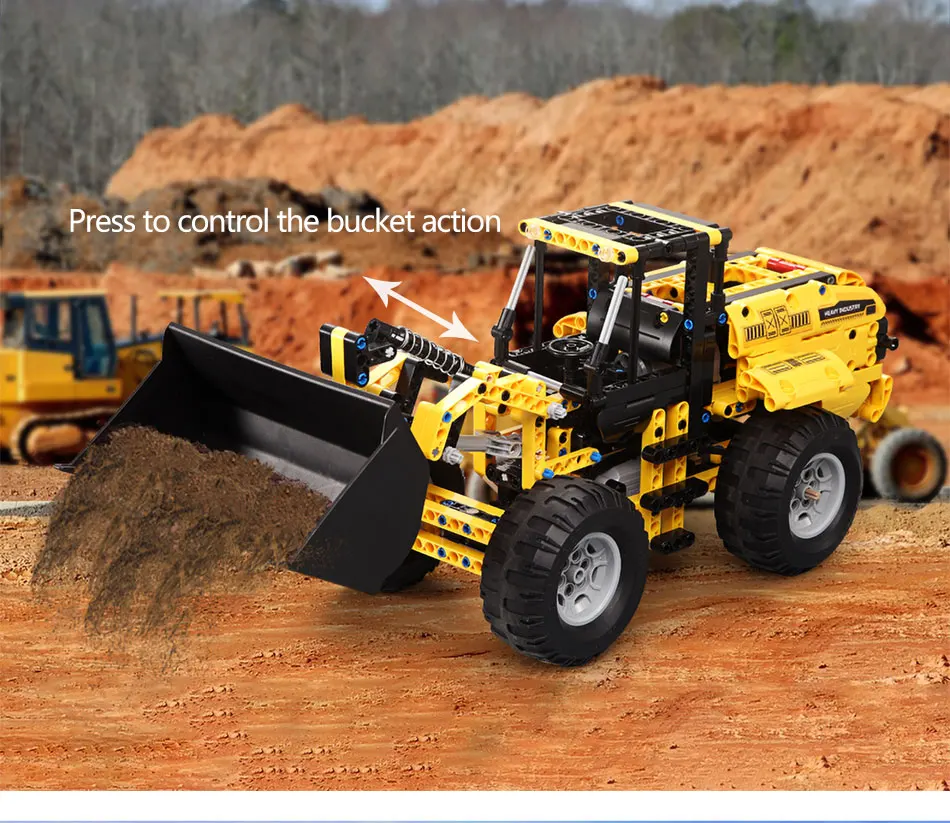 Blocos de Construção do Carro para a Técnica Brinquedos para Meninos Cada Roda Carregador Caminhão Controle Remoto Energia Tijolos 491 Pçs rc 4 blocos de construção do carro para a