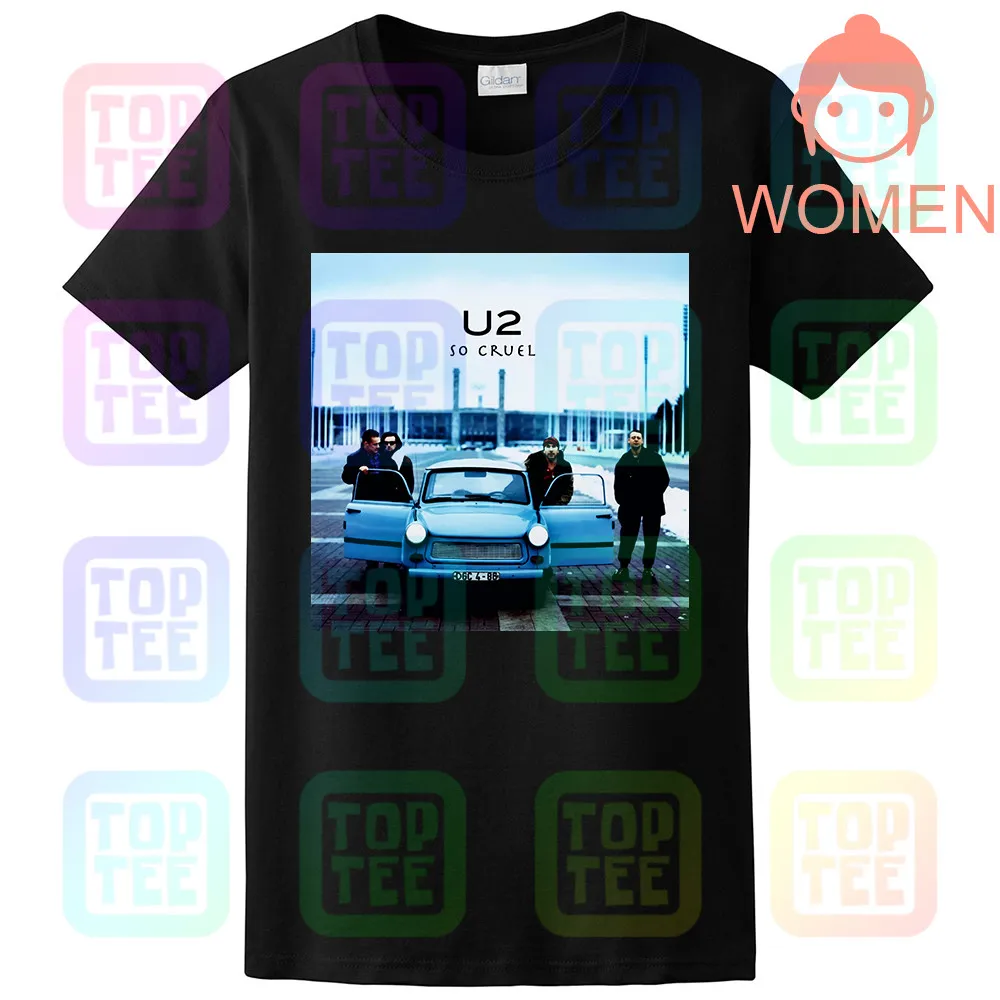 Новинка U2 So Cruel Rock Логотип музыкальной группы Мужская Черная Футболка размер S до 3XL - Цвет: WOMEN-BLACK