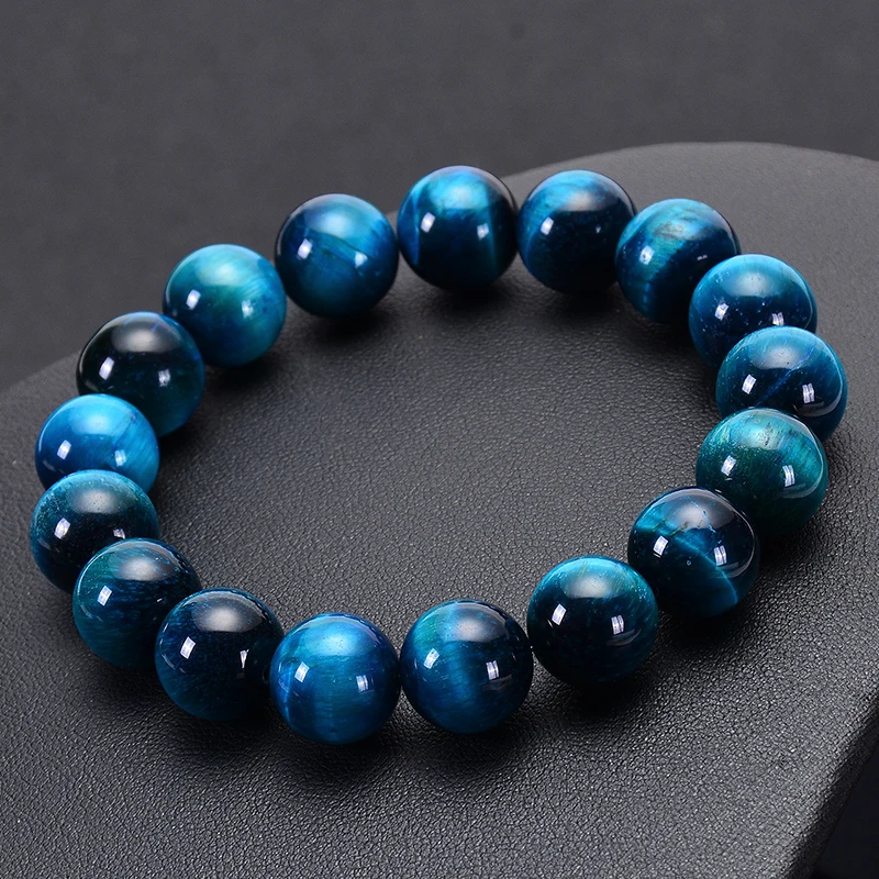 Pulseras de Buda con cuentas de piedra Natural, pulsera de ojo de tigre azul cielo para hombres, pulsera de Yoga de Energy sana