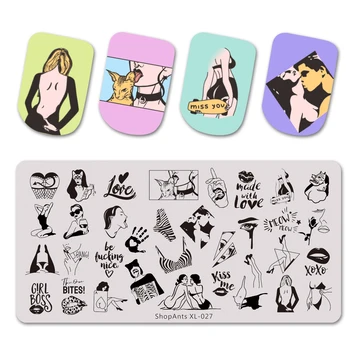 

SHOPANTS Nail Art Stamping Plates Funny Characters Pattern Nail Design Tool Manicure Stencil Tool Nail Art