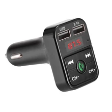 Transmissor de fm sem fio bluetooth carro kit handsfree carro mp3 player música áudio duplo usb rádio modulador carro kit 2.1a carregador usb
