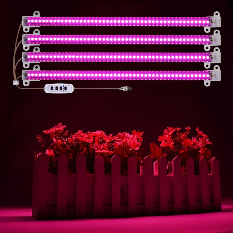 Barra de luces LED con USB para cultivo de plantas, lámpara Phyto de espectro completo para plantas de interior, verduras, flores, luces LED de sol hidropónicas, novedad