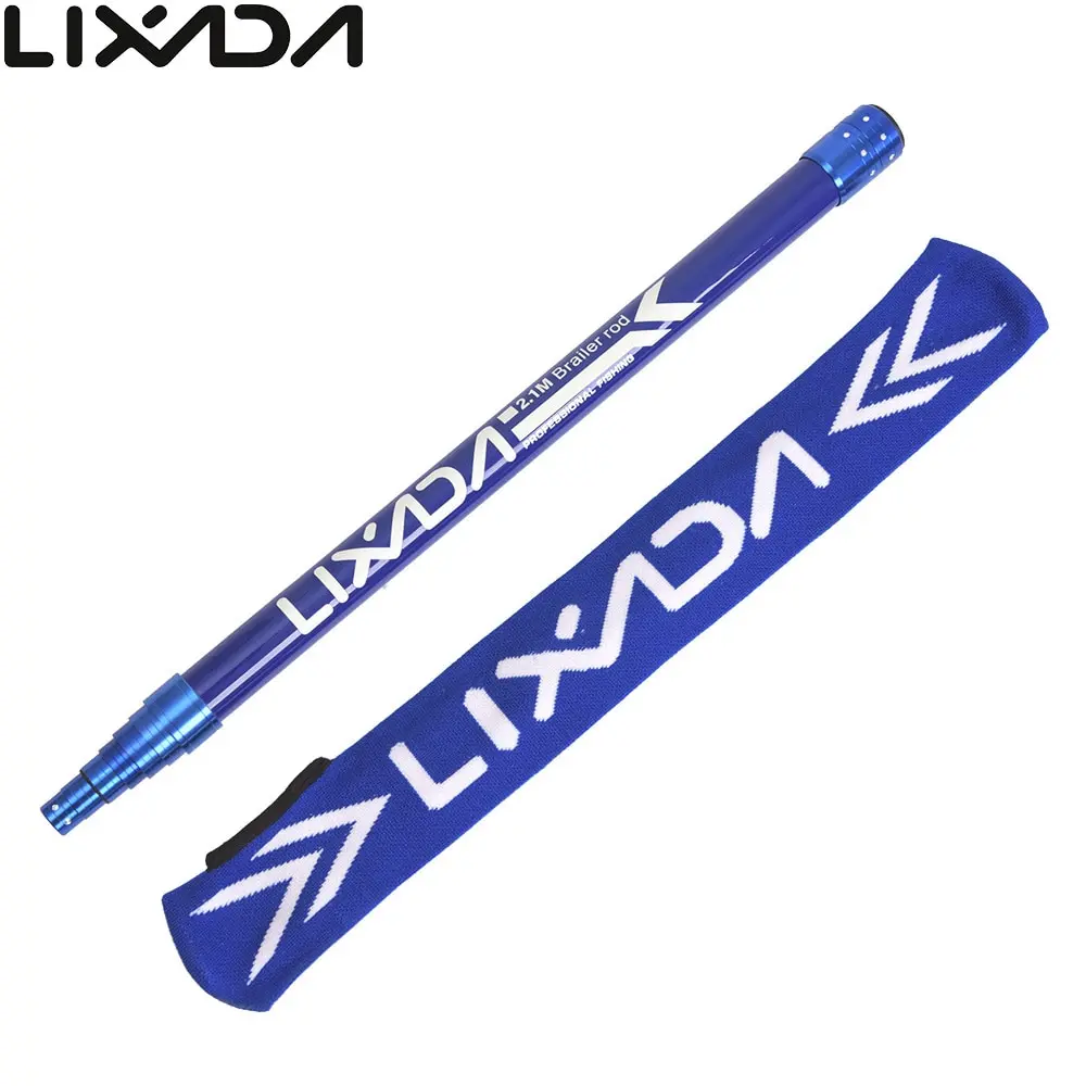 Lixada 2.1M Fishing Net Rod New Telescopic Extension Carbon Fiber Brail Handle Tackle | Спорт и развлечения