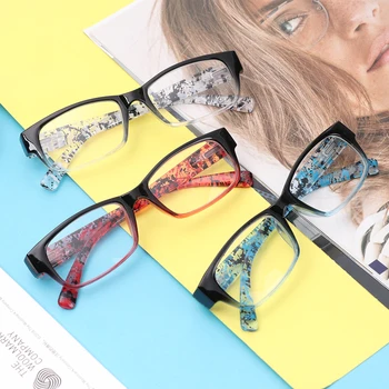 

Fashion Women Spring Hinge Flower Print Resin Reading Glasses Lady Eyewear Protector Glasses Vision Care Presbyopic +1.0~+4.0