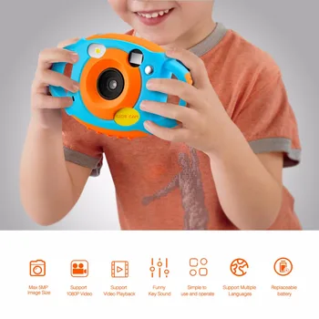 

Mini Digital Camera 2 Inch Cartoon Cute Camera Toys Children Birthday Gift 1080P Toddler Toys Camera