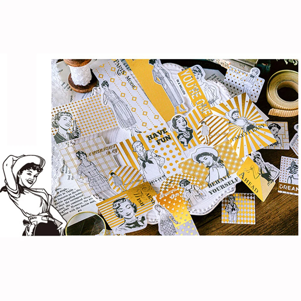 new 60Pcs Universe Vintage Paper Stickers Middle Ages Pattern Sticker DIY Scrapbook Album Decor Diary Stationery Album Stickers