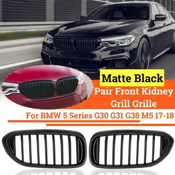 

2PCS Gloss Matte Black Front Bumper Kidney Grill Grille Replacement For BMW 5 Series G30 G31 G38 M5 2017 2018 51137390863