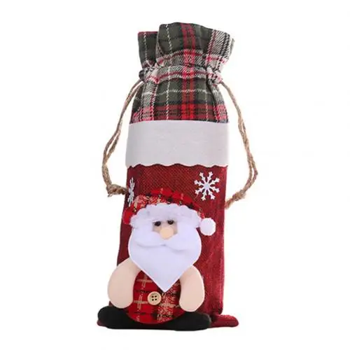 Santa Claus Санта Клаус бутылки вина сумки Рождественские украшения подарки-Снеговики держатели для шампанского с блестками Рождество на стол для домашнего ужина Вечерние Декорации - Цвет: Santa Claus