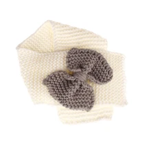 Тенденции моды дети осень-зима вязаный шарф теплый вязаная крючком для девочек, для мальчиков детские шейный платок Повседневное с большим бантом обертывания