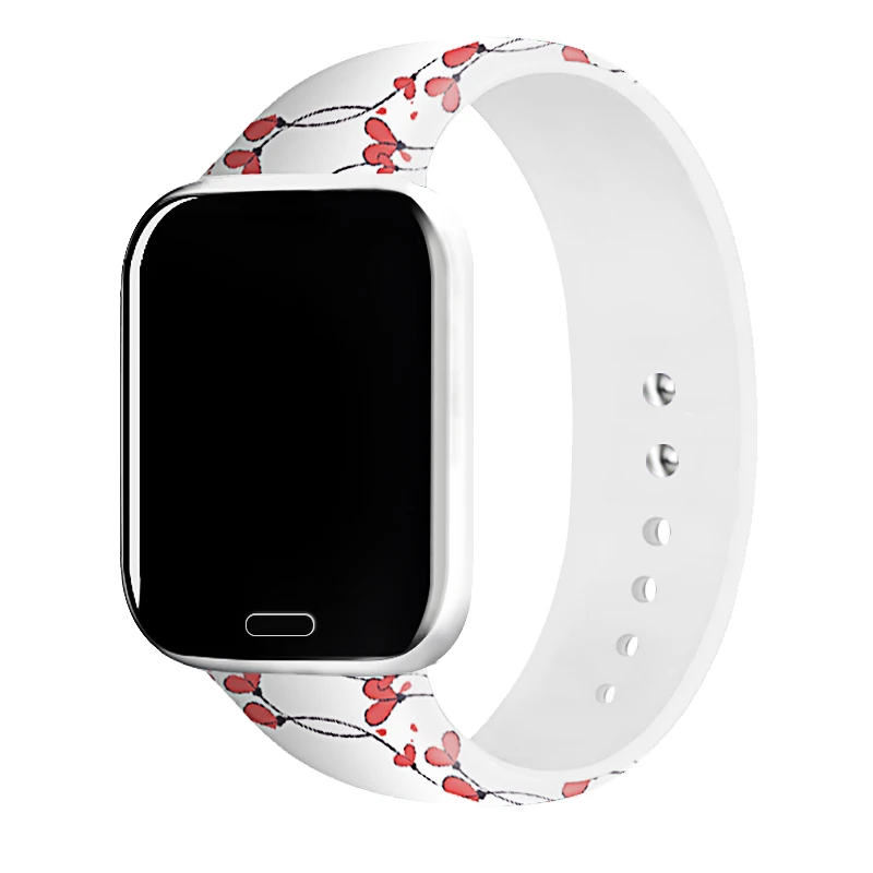 Ремешок для часов iWatch4 с принтом резиновый спортивный браслет 40 мм 44 аксессуары 3 2