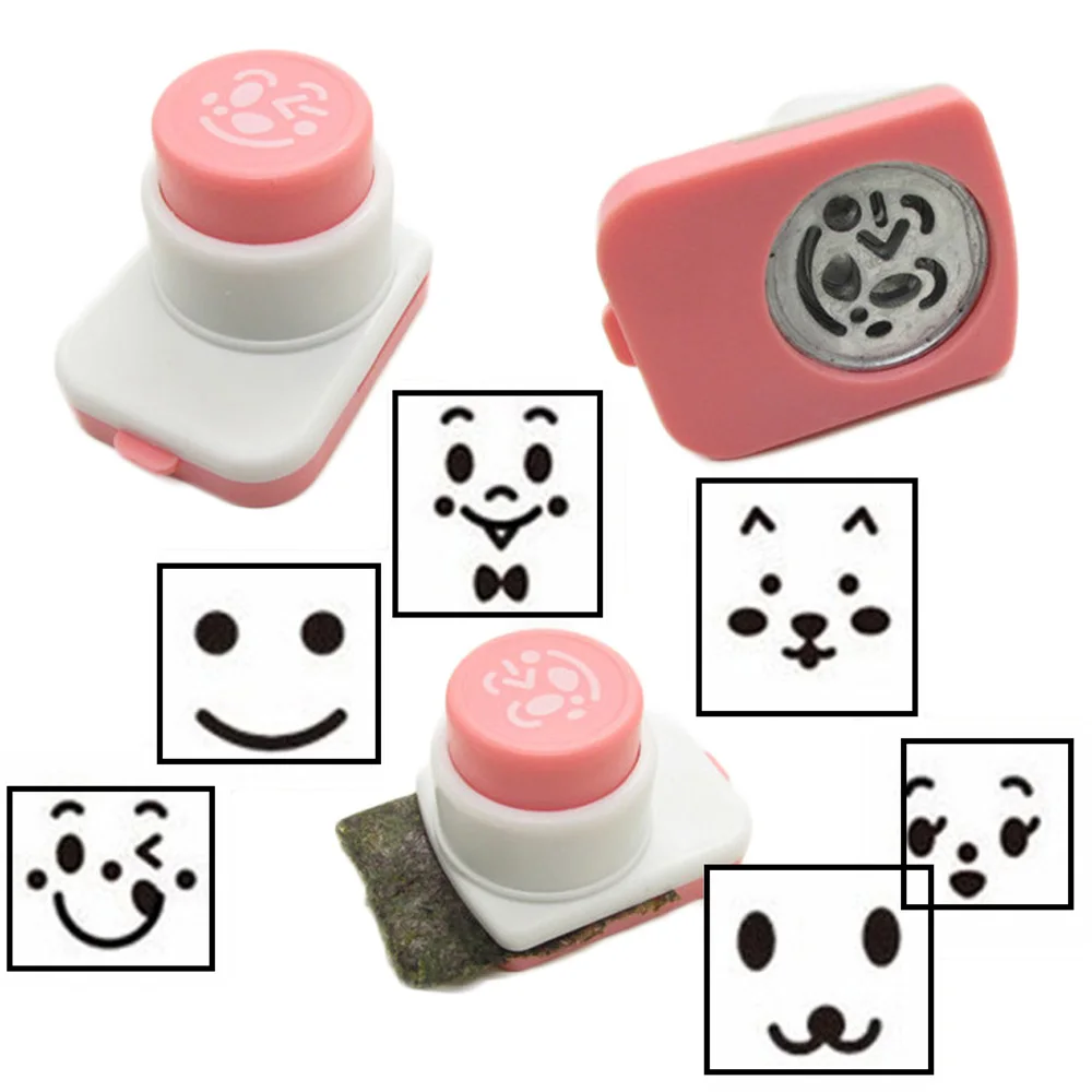 

Cartoon Emoji Rice Ball Molds DIY Smiling Face Shape Sushi Maker Mould Seaweed Cutter Rice Ball Kitchen Bento Decoration