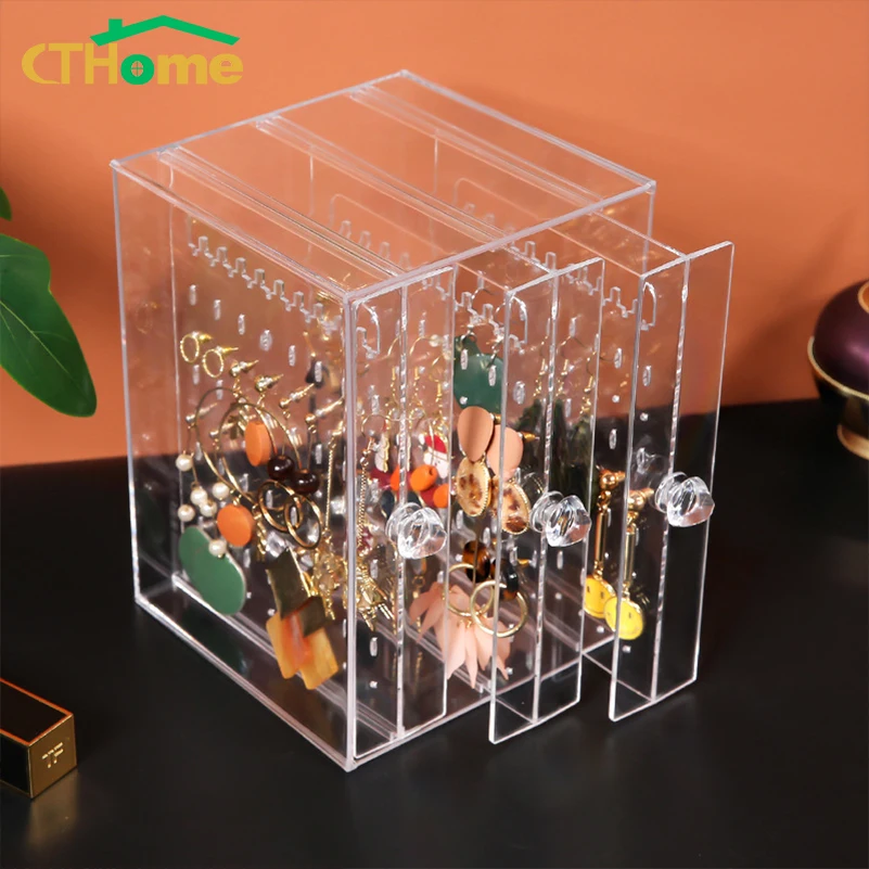 

New Fasion Acrylic material Jewelry Display Holds Up Earrings Earring Holder And Jewelry Organizer Earring Showcase Stand Box
