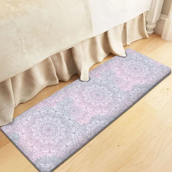 

Alfombra Bedroom Living Room Decoration Flannel Comfortable Style Carpet Rectangular Carpet Flower Mandala European Elegant