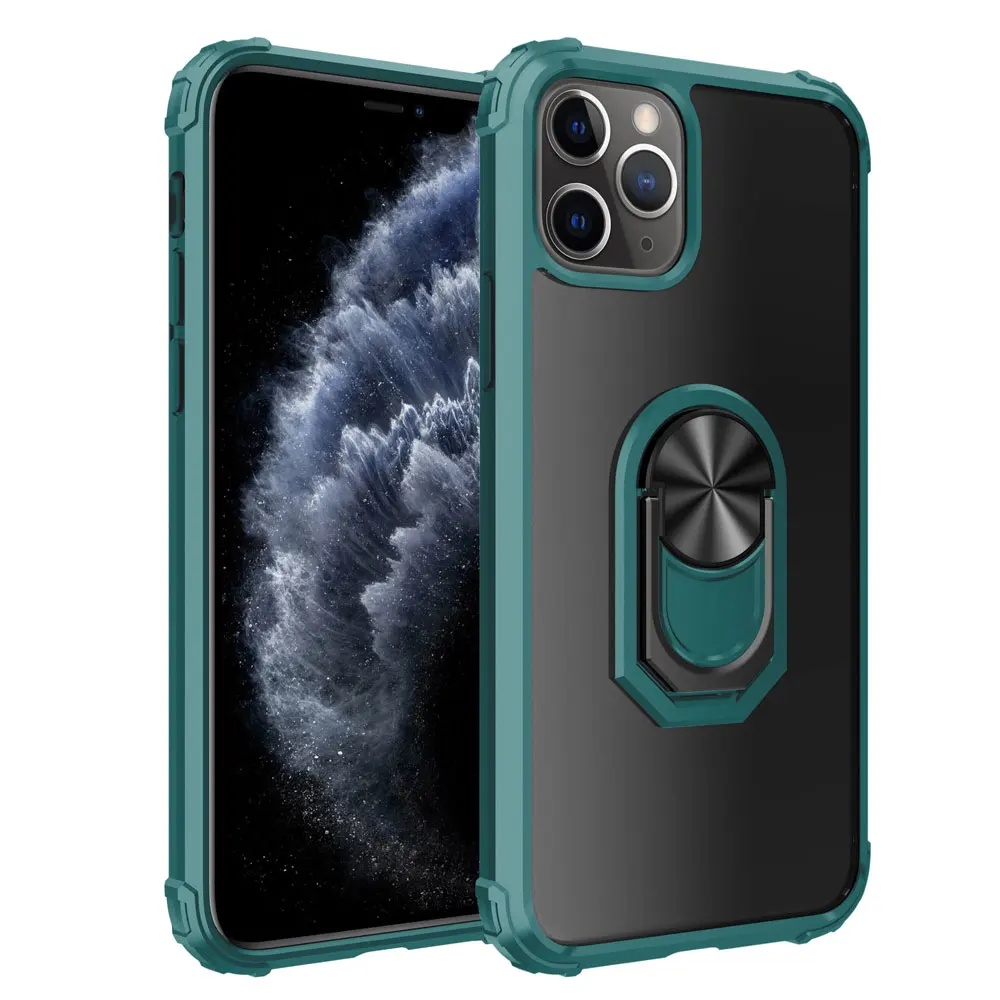 Midnight Green Противоударный чехол s для iPhone 11 Pro Max X XS XR чехол подставка с магнитным кольцом чехол Гибридный Жесткий Чехол для iPhone 6 7 8 Plus чехол - Цвет: Midnight Green