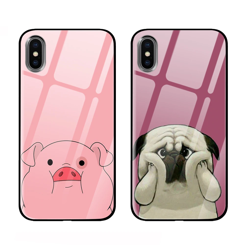 Роскошные Чехлы Bubble Gum cute pig из закаленного стекла для samsung Galaxy S10 S8 S9 Plus Note 8 9