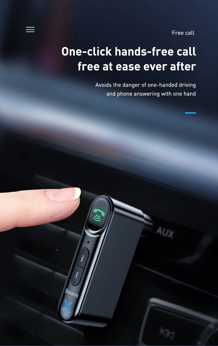 Baseus AUX Car Bluetooth Receiver 3.5MM Jack  6