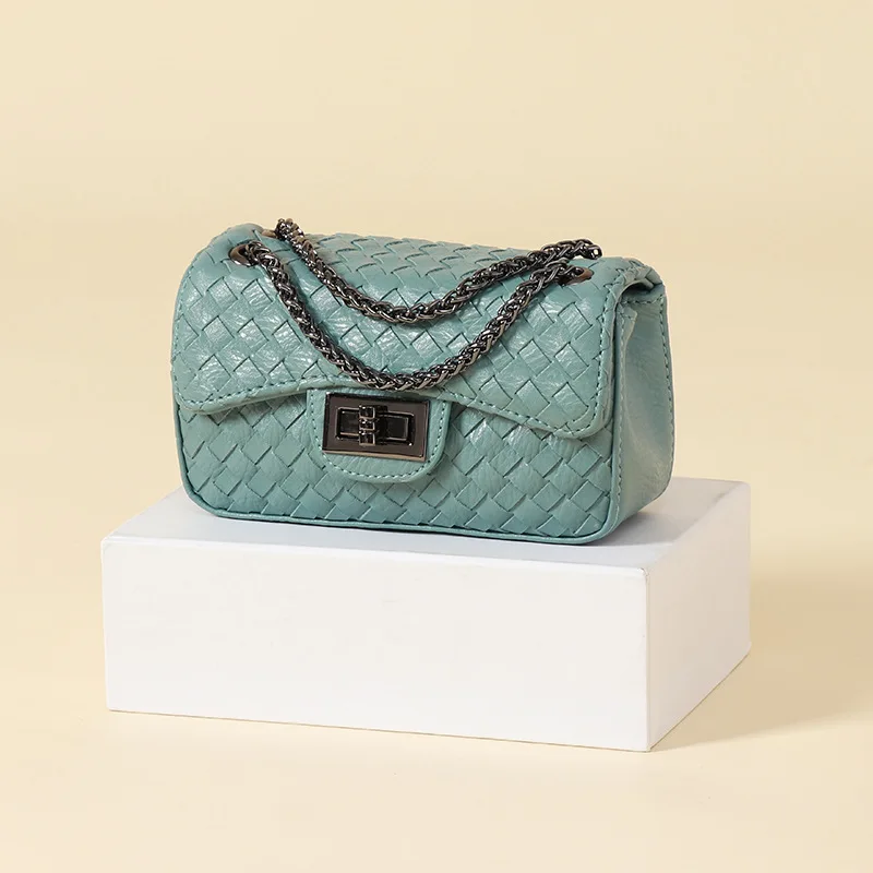 

WOMEN'S Bag 2019 New Style Graceful Mini Weaving Chain Square Sling Bag Korean-style WOMEN'S Fashion Handbag a Generation of Fat
