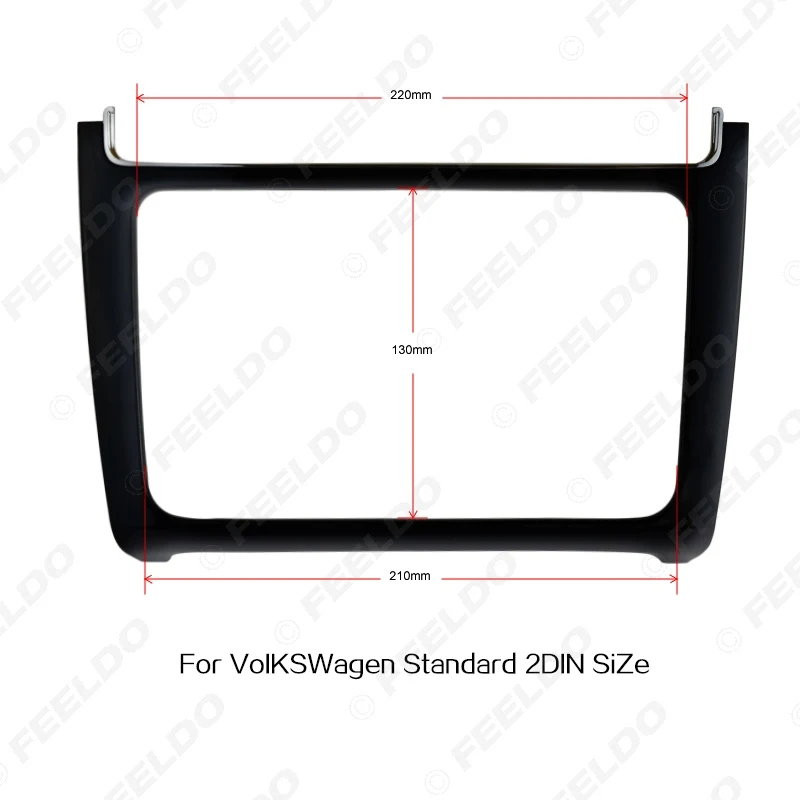 FEELDO 2DIN черная Автомобильная установка DVD рамка, DVD панель, комплект приборной панели, фасции, Радио Рамка, аудио рамка для VW POLO-# AM2162