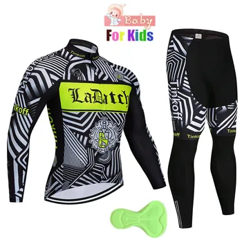 

2020 kids Autumn GEL Breathable Pad Pro Team Long Clothing Bike Bicycle Long Sleeve Jersey Polyester Cycling Jersey bike Wear