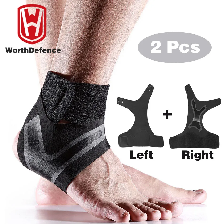 

Worthdefence 2Pcs Ankle Brace Compression Sleeve Gym Fitness Ankle Support Gear Foot Weight Wrap Baskerball Volleyball Protector
