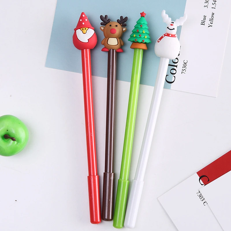 Black Ink Gel Pen 0.5mm Creative Christmas Cute Snow Man Pen School Office Suppy