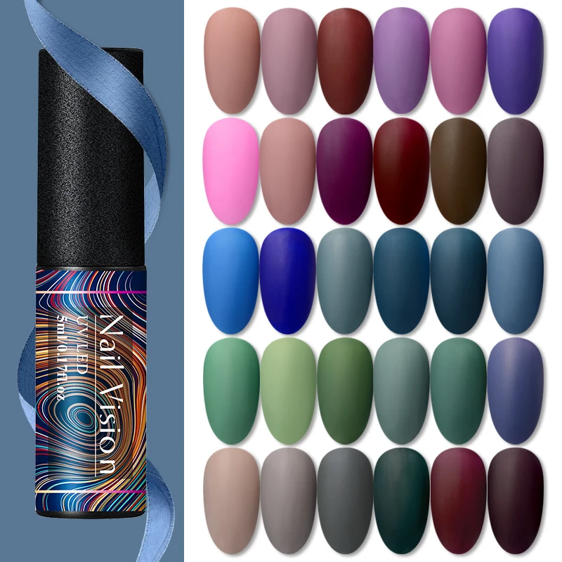 Nail Vision 60 цветов Матовый УФ гель для ногтей 5 мл чистый цвет матовое верхнее
