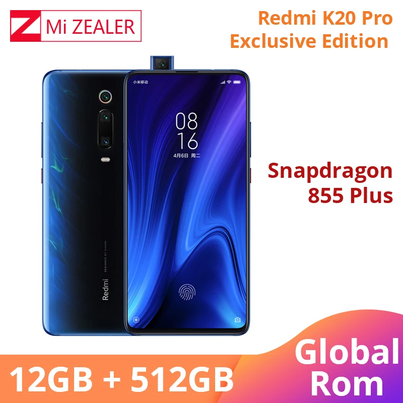 Смартфон Xiaomi Redmi K20 Pro с глобальной ПЗУ, Эксклюзивное Издание, 12 Гб ОЗУ, 512 ГБ Snapdragon 855 Plus, 4000 мАч, 6,39 дюйма