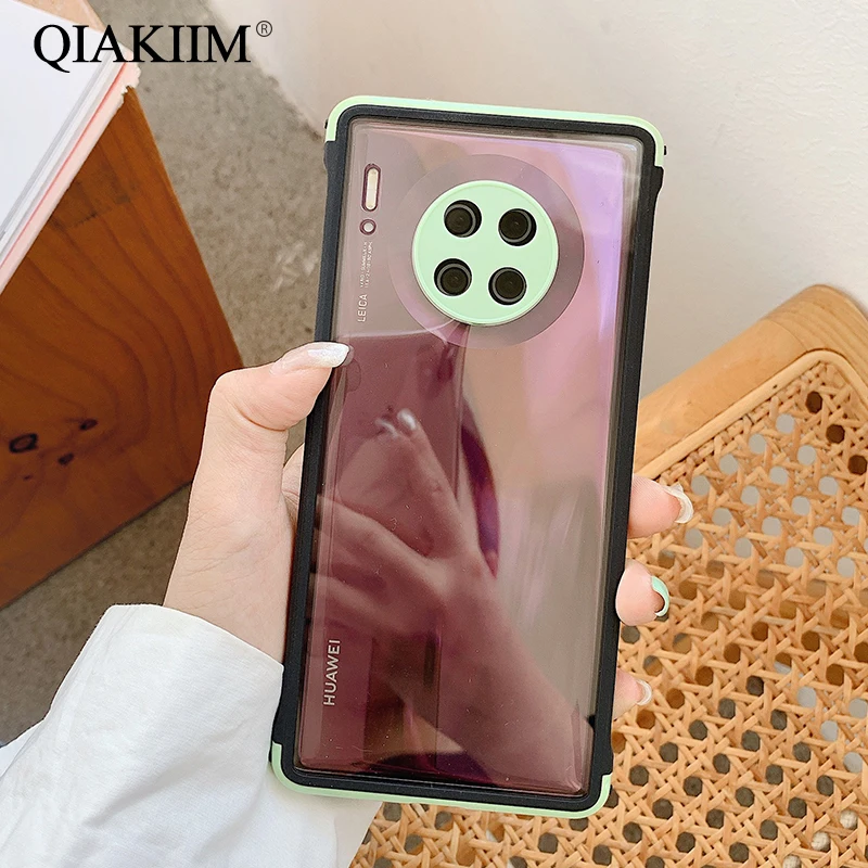 3 в 1 ударопрочный прозрачный чехол-бампер для Huawei P40 Pro P30 Mate 30 | Мобильные телефоны