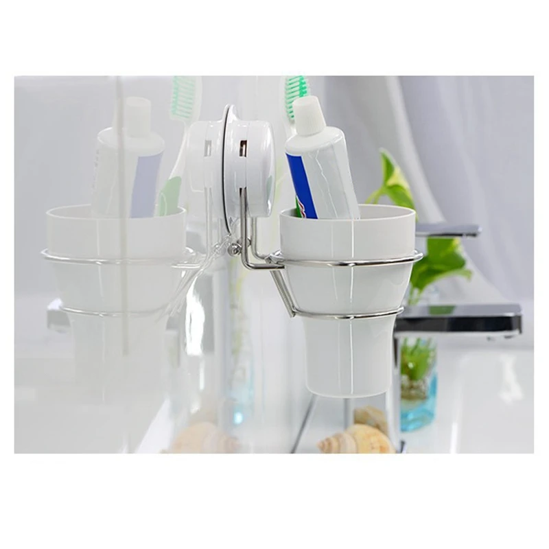 

Suction Cup Toothbrush Holder- Strong Suction Wall Hanging Mounted- Bathroom Organizer Shower Holder for Kids and Adults Electri
