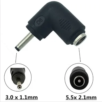 

90 Degree DC Power 3.0 x 1.1mm Male to 5.5 x 2.1mm Female for Huawei S7 Acer W700 S3 S5 P3 Samsung Superbook Adapter Plug