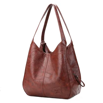 

2020 Women Bag Vintage PU Leather for Feminina Female Casual Handbag Shoulder Girl Top-handle Fashion Luxury Designer Totes Bag