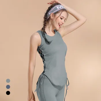 

New breathable vest with side straps for body-building sleeveless jacket fast-drying lady RUNNING VEST Gym Vest