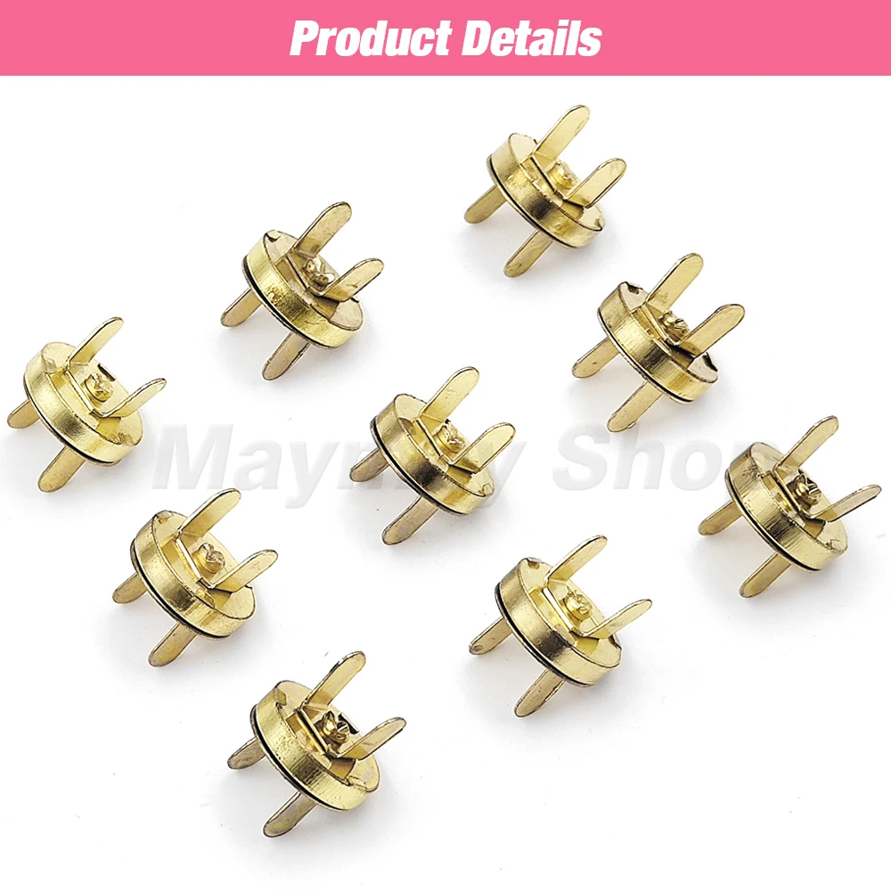 10sets/lot 14mm 18mm Magnetic Snap Fasteners Clasps Buttons Handbag Purse Wallet Craft Bags Parts Accessories Automatic Buckle 5