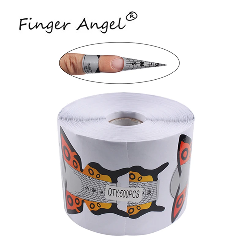 

Finger Angel 100/500Pcs Butterfly Designs Nail Form Nail Art Guide Acrylic Tip Gel Extension Sticker Nail Polish Curl Form#FJH04