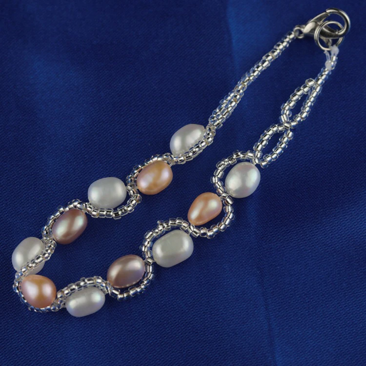 Настоящий натуральный пресноводный жемчуг браслет классический браслет модные ювелирные изделия вечерние подарок, 10 шт./партия