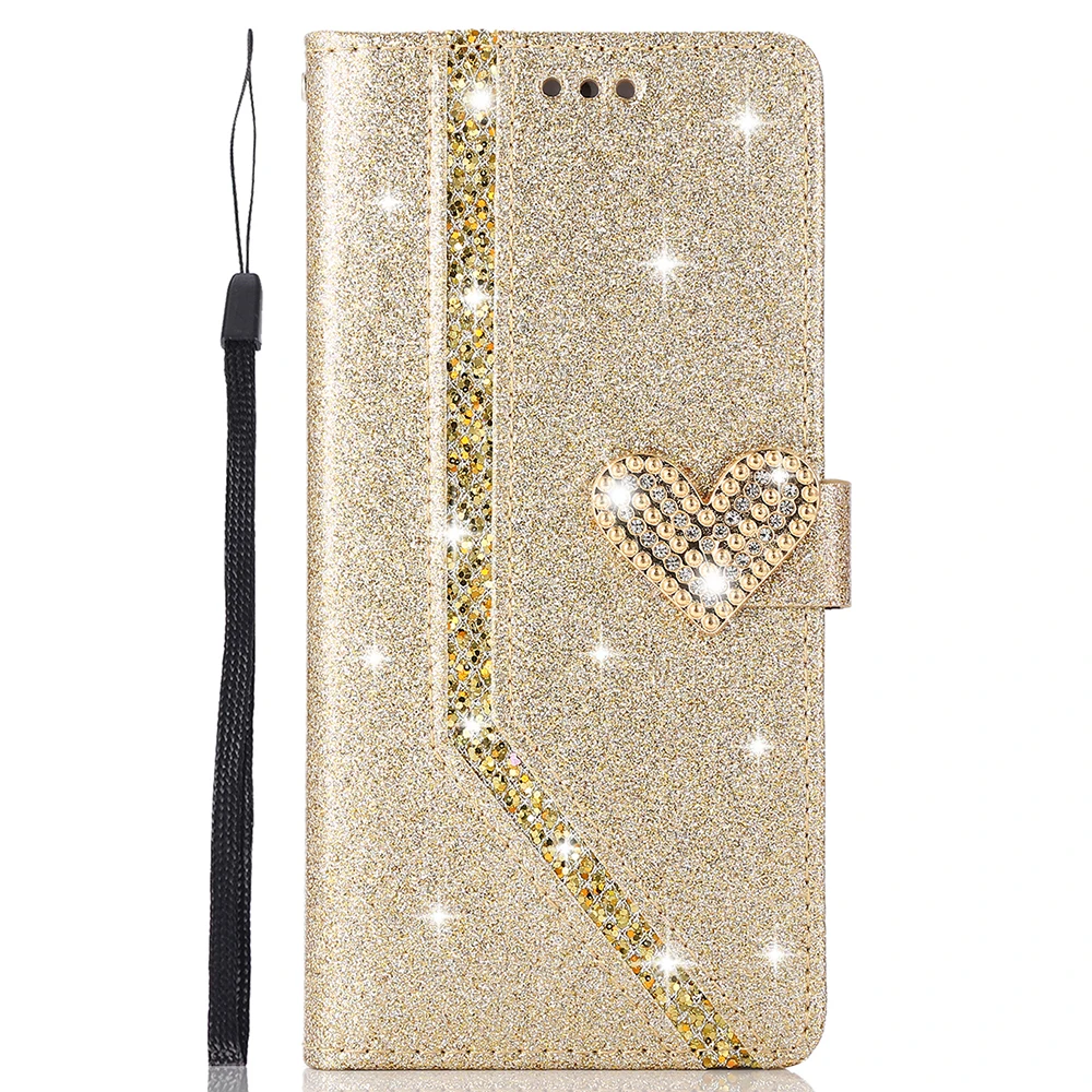 Glittering Shiny Leather Wallet Case for Huawei P40 P30 P20 Pro P10 P8 Lite 2017 Mate10 Mate20 Pro Flip Cover Protector huawei pu case